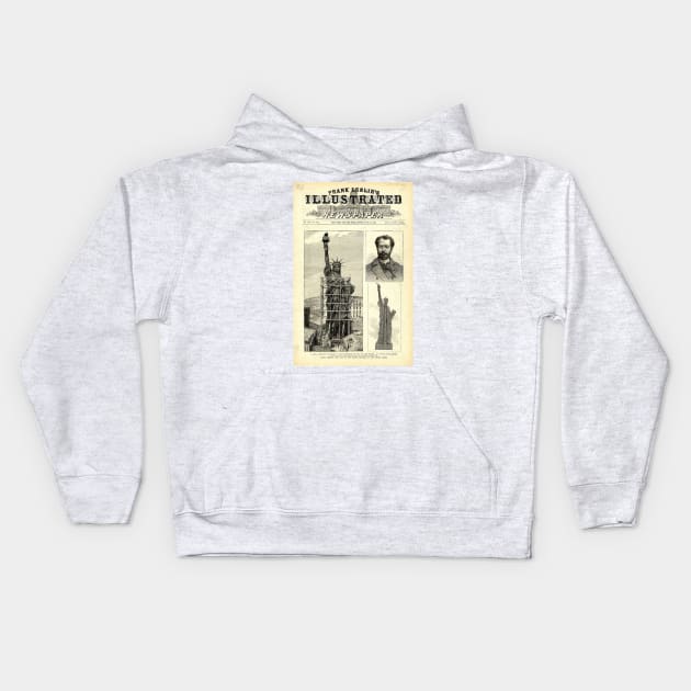 Statue of Liberty Construction Illustration Kids Hoodie by Bravuramedia